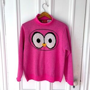 Binghamton Knitting Company Women’s Long Sleeve Pink Angry Birds Sweater Large